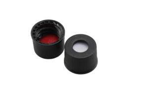8mm Screw Cap with Septa, 8-425 8 425 black cap8
